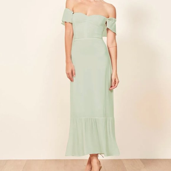 Reformation | Dresses | Custom Dyed Sage Light Green Reformation Butterfly  Dress Size 2 | Poshmark